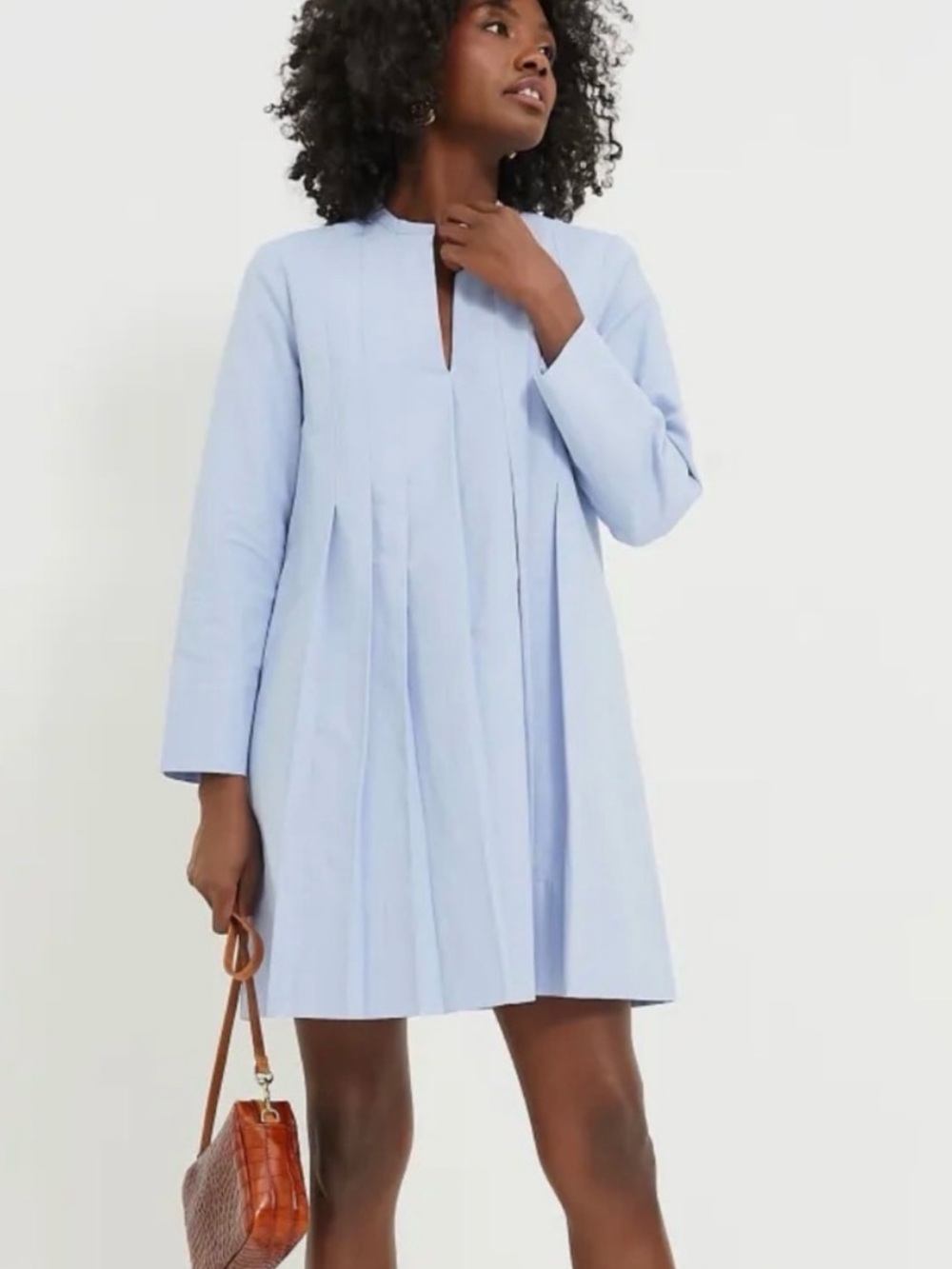 Tuckernuck Dress Luella Mini Pleated in Sky Blue - Picture 2 of 8